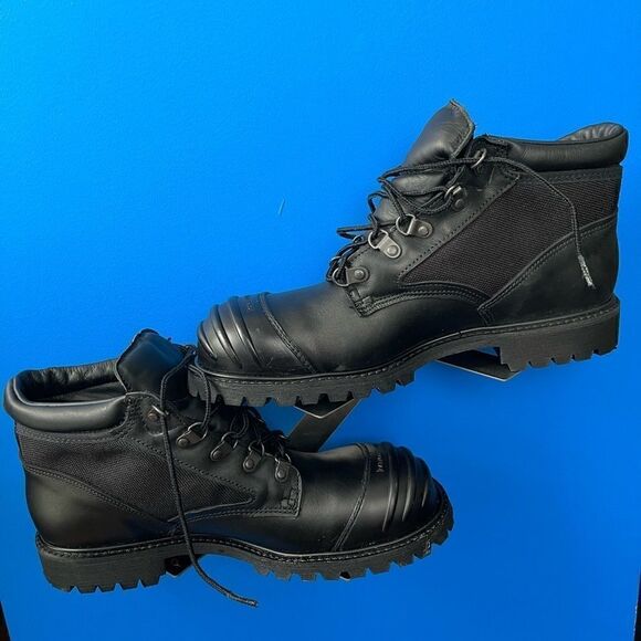 Boots Steel Toe Black ANSI Z41 PT99 MI/75 C/75 Vibram Men's US Size 9.5 - Picture 2 of 7